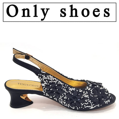 Summer Sandals for Party and Weddings Peep-Toe Bridal Shoes Women 2023 Comfortable Shoes and Bag Set for Lady