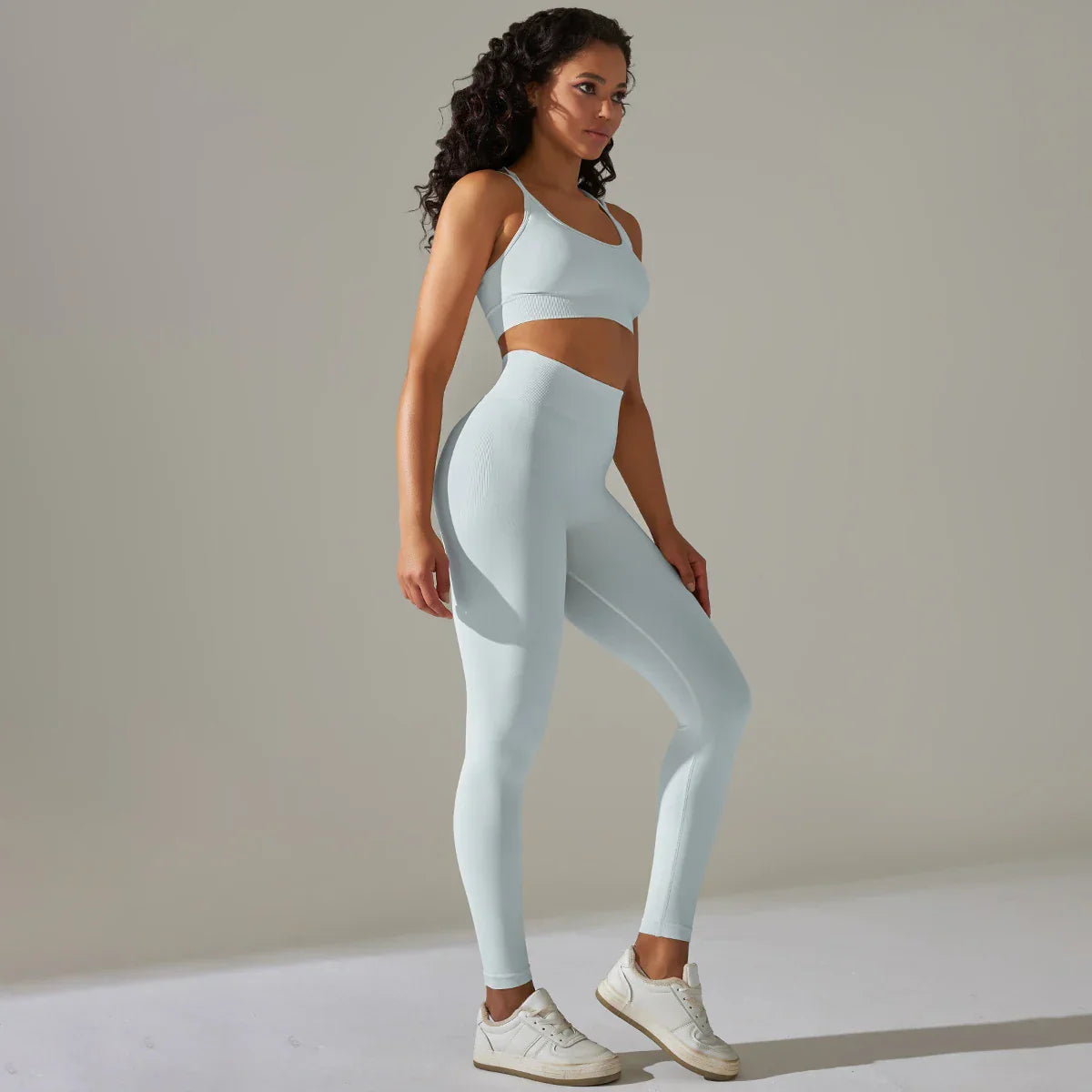 2 Pcs Women Yoga Set Sexy Seamless Sports Set Gym Fitness Bra Set Hip Push Up Leggings Set Workout Clothing Women Sportswear