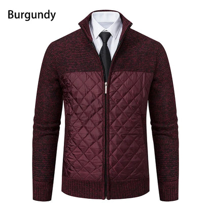 Autumn Winter Sweater Men's Loose Cardigan New Cold High Neck Jumpers Patchworked Windbreaker Casual Jackets
