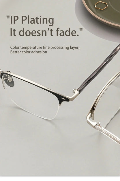 Classic Business Half Rim Eyeglasses Black Reading Glasses Men 888 Retro Anti-Blue Light Frames Customizable prescriptions