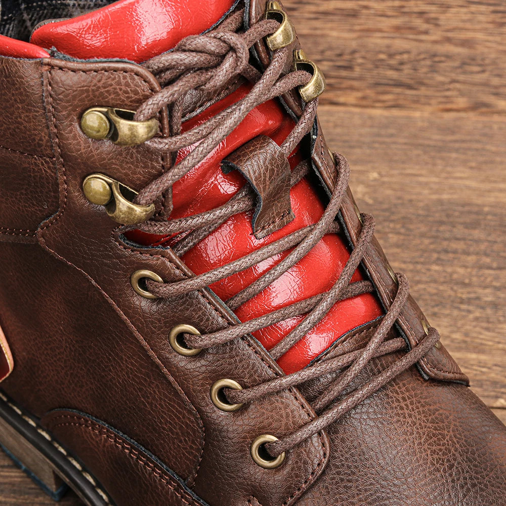 Size 7~13 Retro Men Boots 2023 Fashion Comfortable  Spring Leather Boots