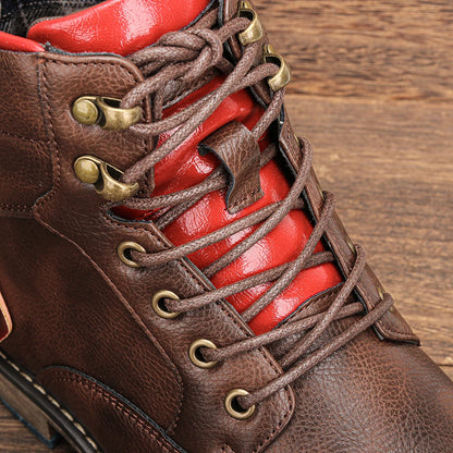 Size 7~13 Retro Men Boots 2023 Fashion Comfortable  Spring Leather Boots