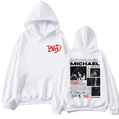 90's Rock Singer Michael Jackson Merch Hoodies Fashion Vintage Hooded Sweatshirts Men Women Casual Loose Pullovers Streetwear