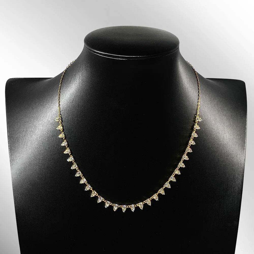 2mm/3mm D Color Moissanite Tennis Necklace s925 Sterling Silver 18inch Chain, Wedding Necklaces for Women Fine Jewelry