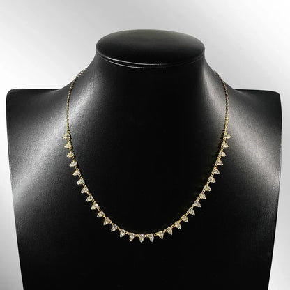 2mm/3mm D Color Moissanite Tennis Necklace s925 Sterling Silver 18inch Chain, Wedding Necklaces for Women Fine Jewelry