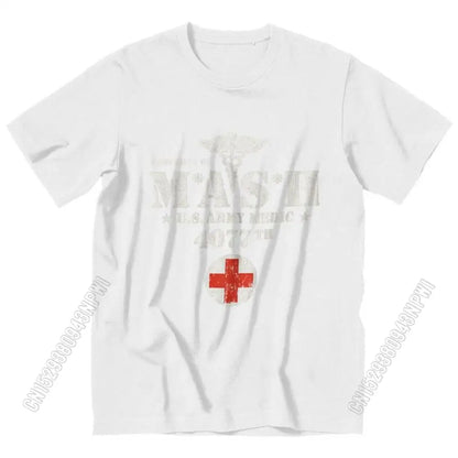 Vintage Mash Tv Show Men T Shirt 100% Cotton Tee Tshirts Summer T-Shirt Gift Women Unisex Clothes Novelty Design