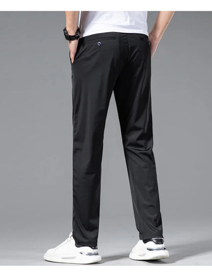 High Elastic Ultra-thin Casual Pants Men's Quick-drying Comfortable Soft Business Korean Spring Summer Trousers Brand Clothes