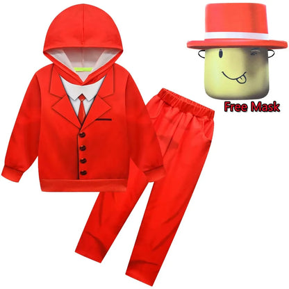 Pocket Devs VR Cosplay Costume Red Suit Set Devs-ROB Game Roleplay Outfit for Boys Girls Halloween Party Cosplay Ready To Ship