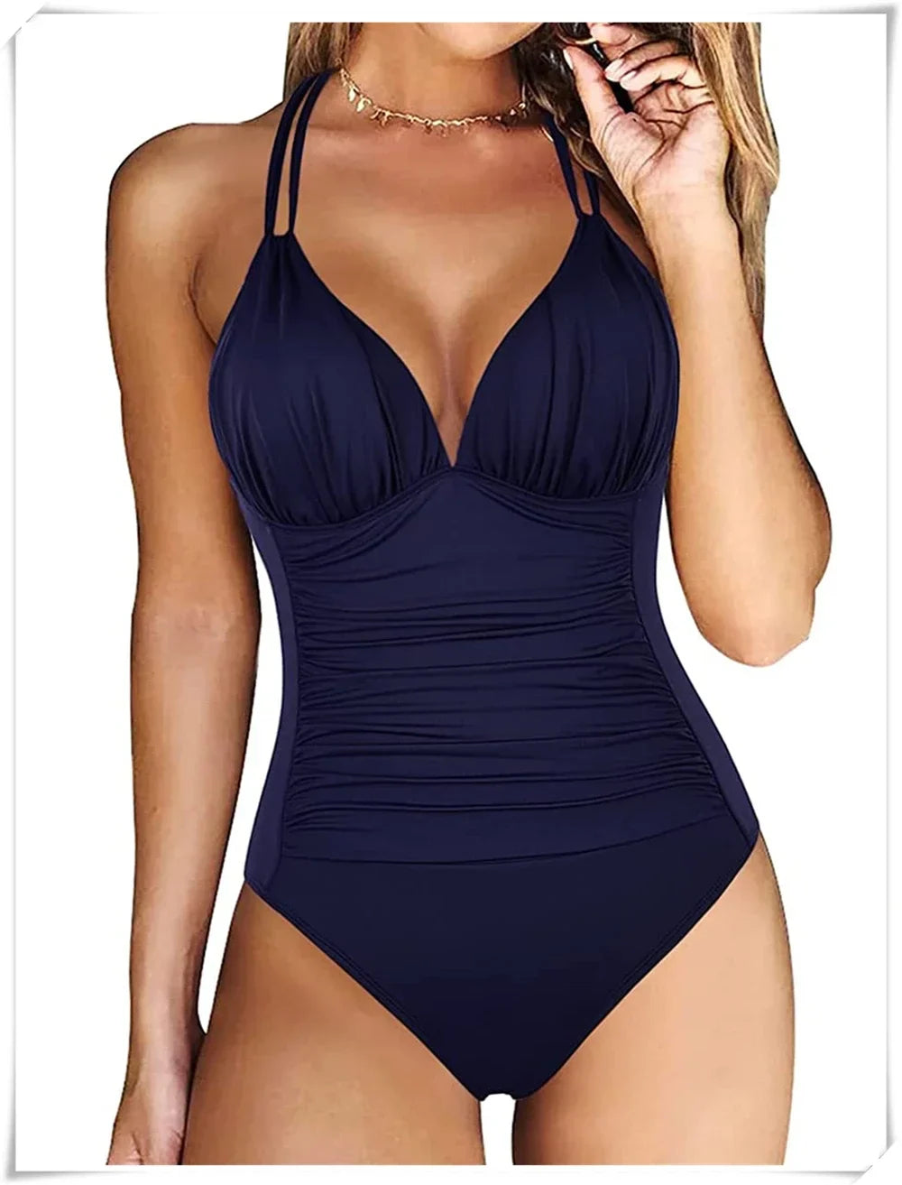 Ruched Wrinkled One Piece Swimsuit Women Swimwear Female Monokini Backless Swimsuits 2025 Bathing Suit Swim Beach Wear Bodysuit
