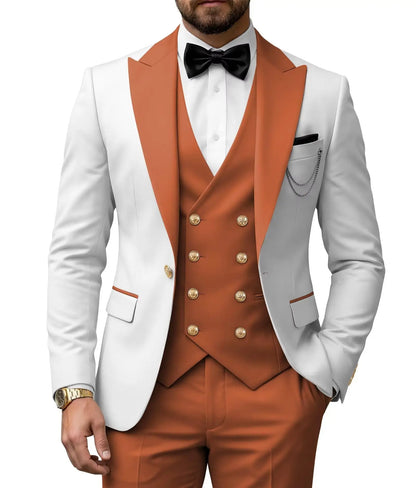 Men's 3 Piece Tuxedo Slim Fit for Men Tuxedo Suit Double Breasted  for Wedding Groom Business Tuxedos