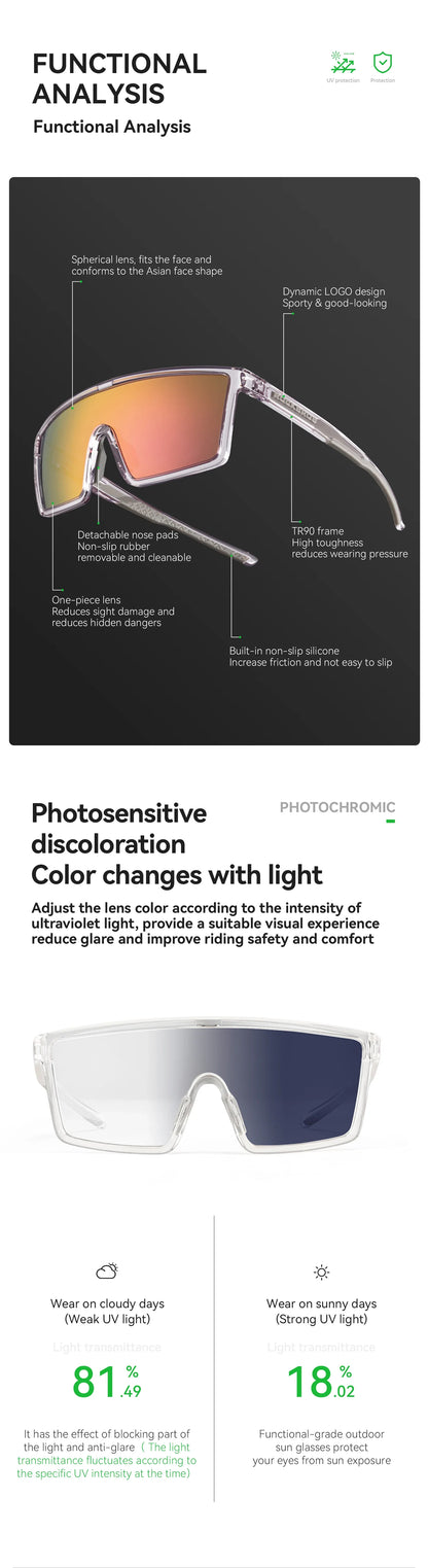 Cycling Glasses Men Women Polarized Photochromic Glasses Outdoor Sunglasses UV400 Protection Sports Eyewear Goggles