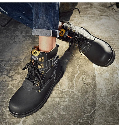 Genuine Leather Mens Women Winter Ankle Military Treking Snow Yellow Tactical Boots Outdoor for Men Work Shoes Sneakers