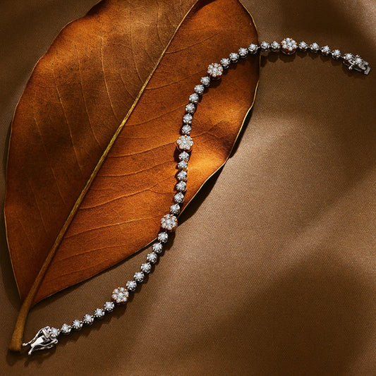 Bracelets de tennis en argent sterling S925 avec moissanite pour femme D VVS1 diamant plaqué or 18 carats Bijoux fins de mariage Cadeau