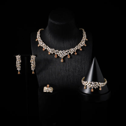 00073 Bridal Cubic Zirconia Necklace Set for Women Dubai Jewelry Sets  Wedding Jewelry Wedding & Engagement Accessories
