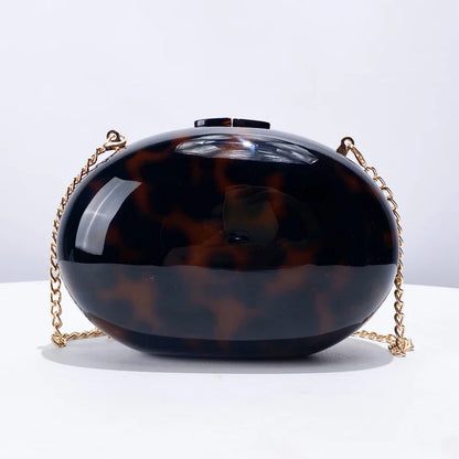 Oval Acrylic Wedding Evening Clutch Party Bag For Women Luxury Designer Handbag And Purse 2024 New In Fashion Shoulder Crossbody