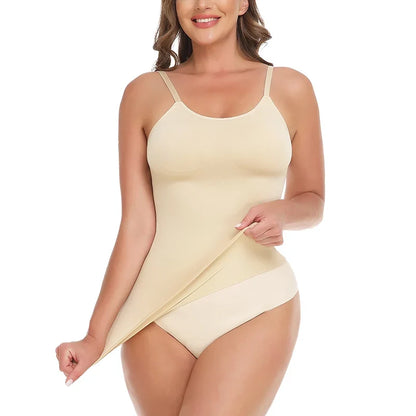 Seam-free Camisole Vest Shapewear Bodysuit for Women Tummy Control Butt Lifting Body Shaper Smooth Invisible Slimming Underwear