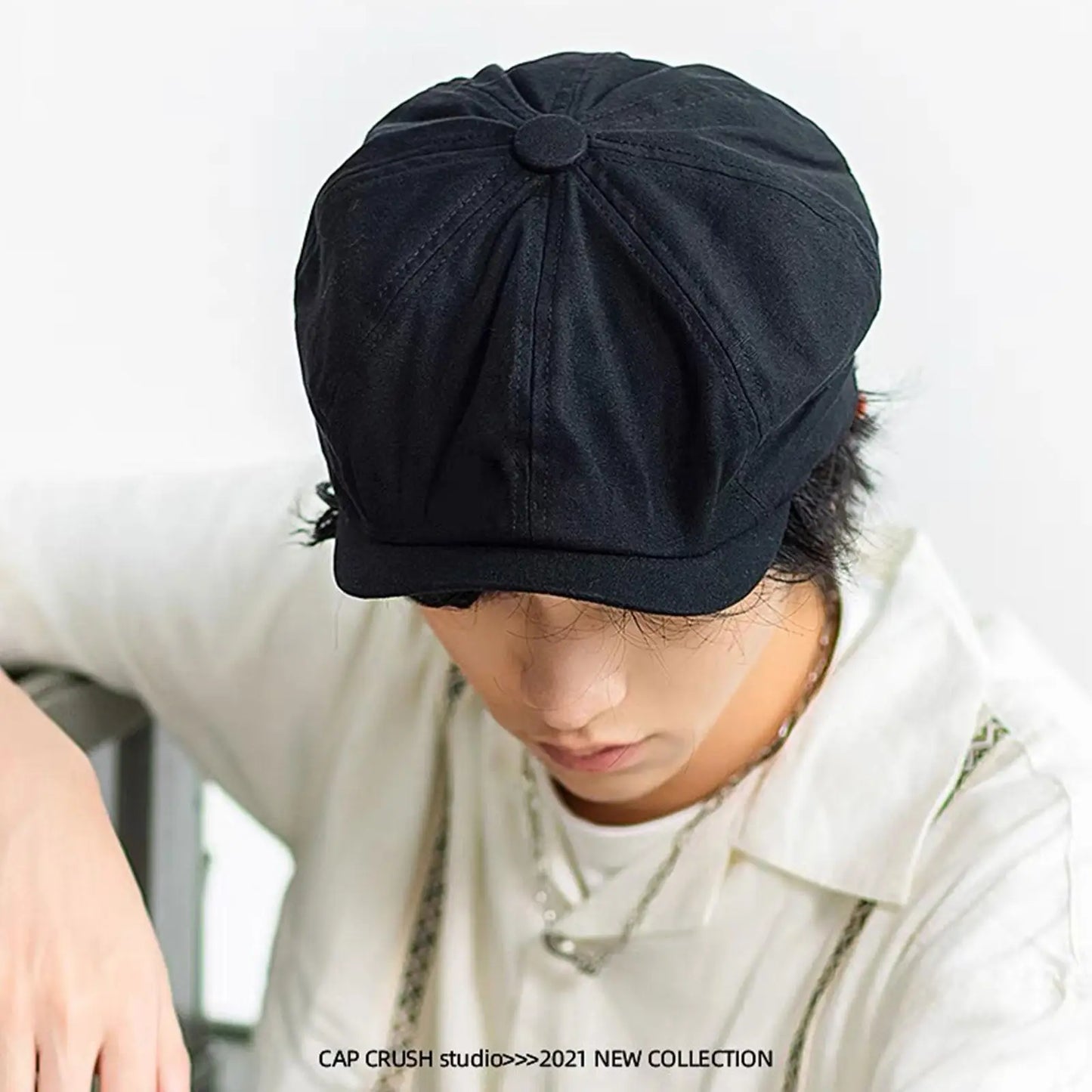 British Style Newsboy Men Cotton Ascot Dad Khaki Male Spring Autumn Vintage Brand Octagonal Flat