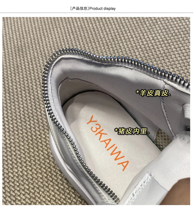 New Fashion High-top Casual Shoes Men Platform White Ankle Boot in Canvas Zipper Ornament Sneaker Boots Handcrafted Man Footwear