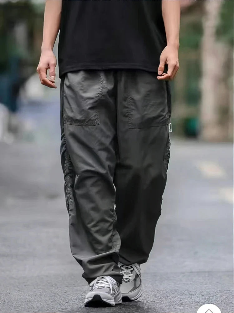 Outdoor Waterproof Parachute Pants Men Casual Baggy Wide leg Motorcycle Pants Streetwear Sport Jogger Sweatpants Trousers