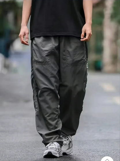 Outdoor Waterproof Parachute Pants Men Casual Baggy Wide leg Motorcycle Pants Streetwear Sport Jogger Sweatpants Trousers