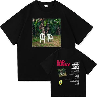 Bad Bunny DTMF World Tour 2025-2026 TShirt Men/women Clothing Vintage Harajuku High Quality Clothes Cotton TShirts for Fans Gift