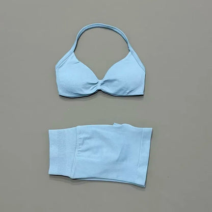 2PCS HISTELLO Sports Seamless Yoga Set Push Up Women Bra Scrunch Butt Lift Leggings Ultra Soft Comfort Yoga Workout Wear