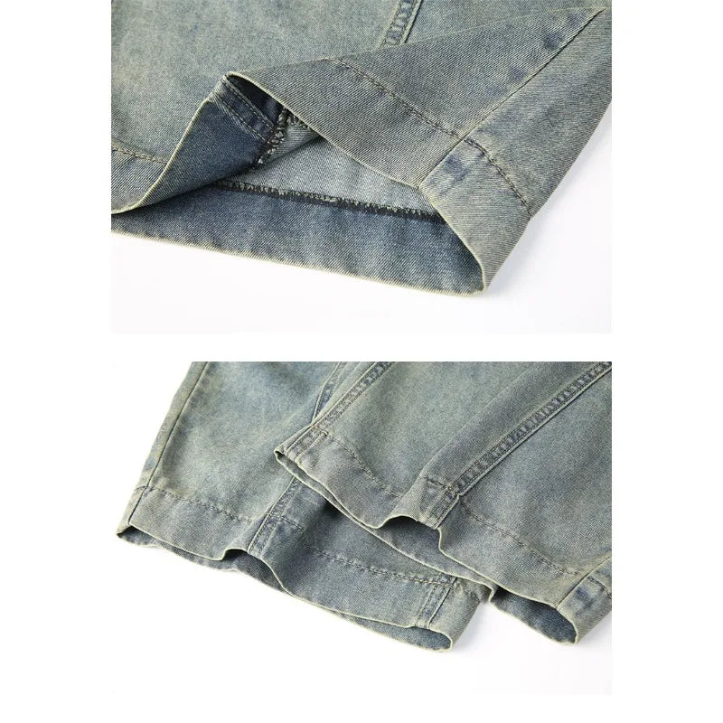 Man Pants Mens Jeans Summer New High Street Fashion Casual Thin Ice Silk Curved Blade Trousers For Men