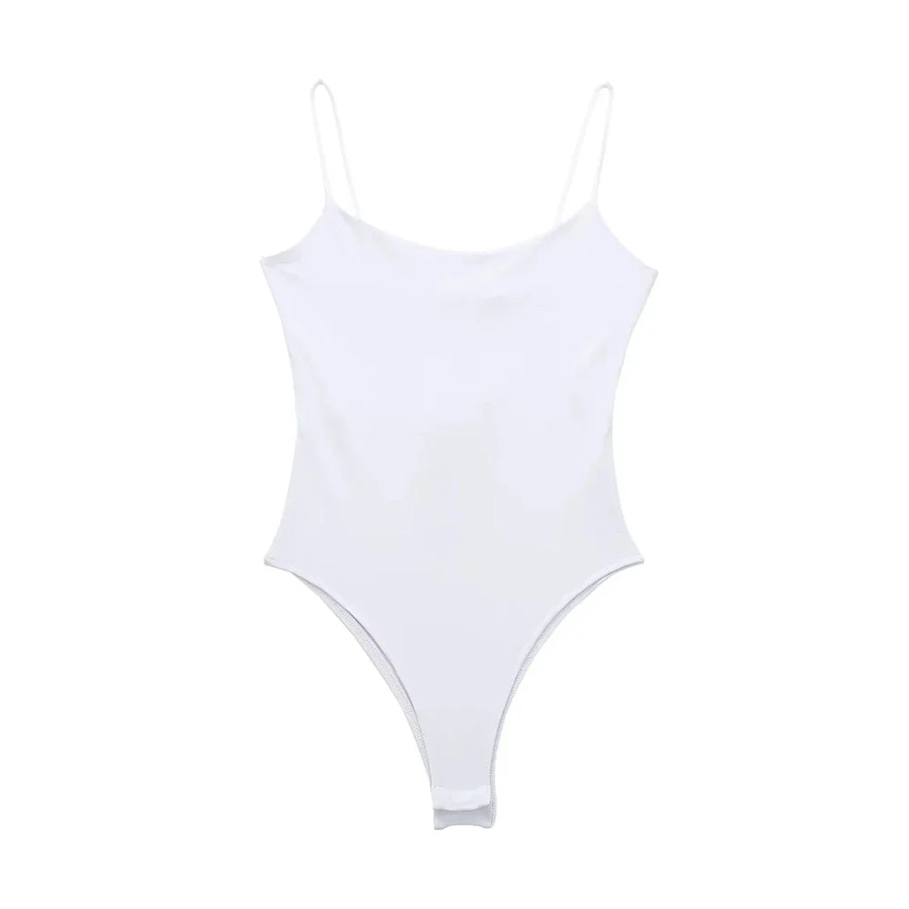 Skinny Bodysuits for Women, Backless, Thin Straps, Snap-button, Female Playsuits, Sexy Fashion