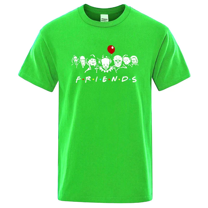 Men's High Quality T-shirt 100% Cotton T-shirt Funny Friends Print T Shirt Loose Summer Cool O-neck Men T-shirt Male Tops Tee