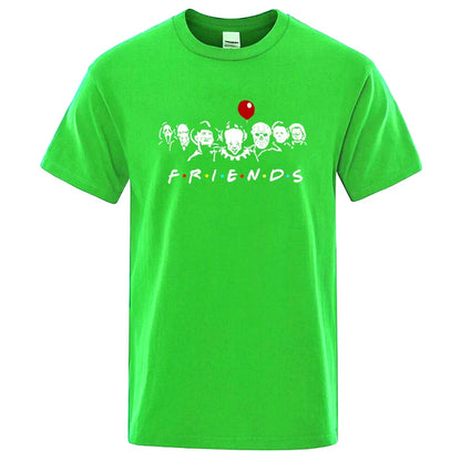 Men's High Quality T-shirt 100% Cotton T-shirt Funny Friends Print T Shirt Loose Summer Cool O-neck Men T-shirt Male Tops Tee