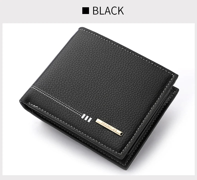 Nouveau Portefeuille Homme Porte-Cartes de Crédit Fermeture Éclair Porte-Monnaie Motif Litchi Haute Qualité Portefeuille Court d'Affaires Pour Hommes