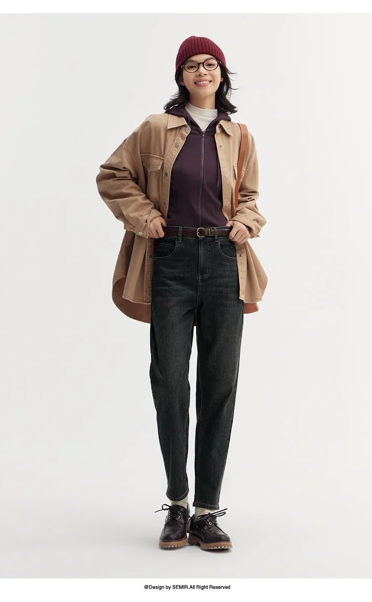 Jeans Women Minimalist Pants Autumn 2025 New Versatile Tapered Trousers