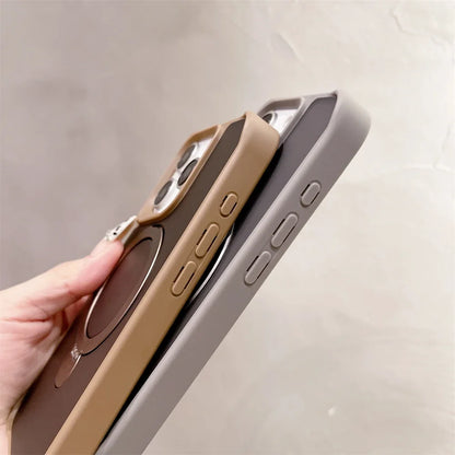 Luxury Magnetic for Magsafe Bracket Stand Phone Case for iPhone 13 15 16 Pro Max 12 14 Plus Folding Stand Shockproof Back Cover