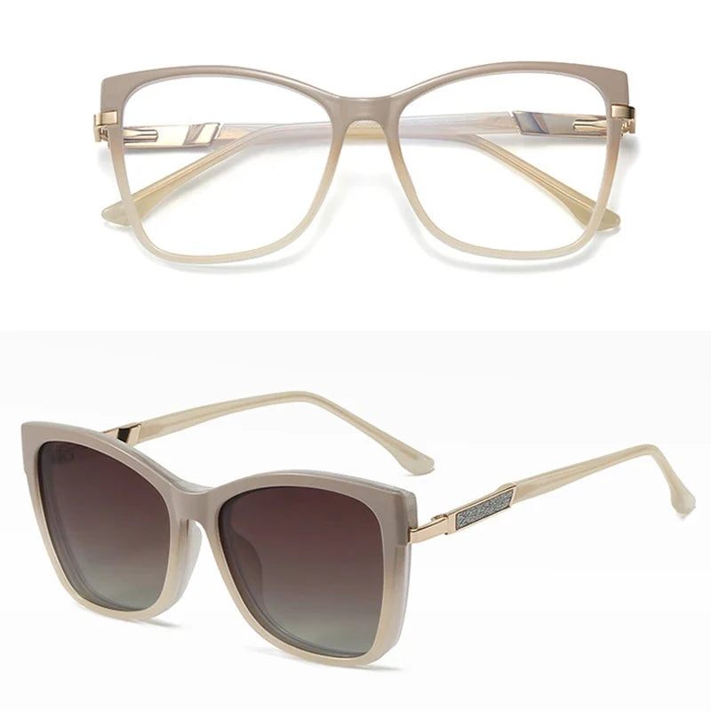 Fashion New Design TR90 Polarized Magnetic Clip-on Sunglasses Men and Women Polarized Sunglasses Optical Myopia Glasses