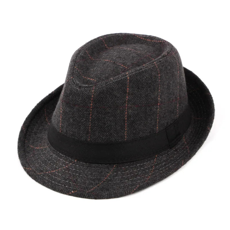 Spring Summer Wool Wedding Hat for Mid-Aged Men Couple Fashion Autumn Winter Party Plaid Luxury Design Jazz Hat Fedora Hat Women