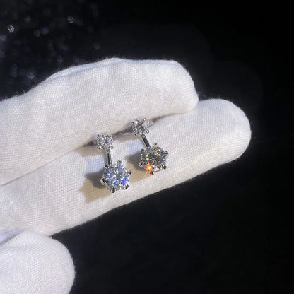 2.6CTTW Moissanite Stud Earrings for Women Sparkly Lab Diamond S925 Sterling Silver Removable Earring Gemstone Studs