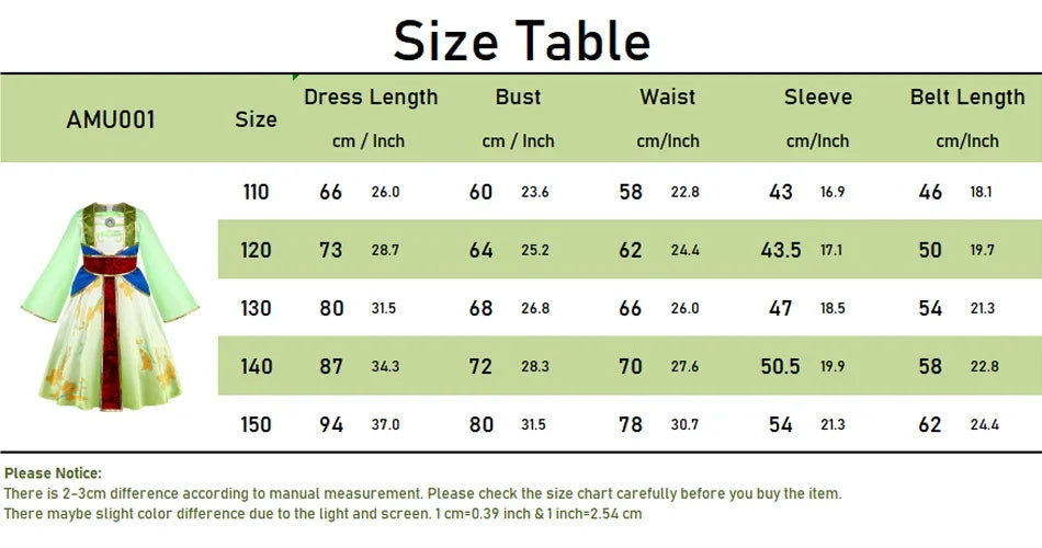 Girl Hua Mulan Princess Costume Children Chinese Hanfu Dress Costumes of Ancient Chinese Person Halloween Carnival Clothing