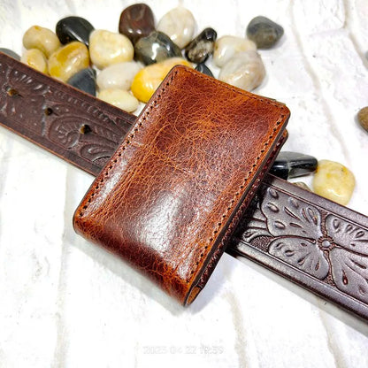 Zippered Car Key Case Belt Pouch Genuine Leather Keys Waist Bag   Key Fanny Pack Wallet Organizer Holder Men L02D-TY