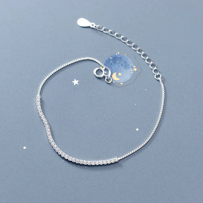 None925 Sterling Silver Clear CZ Twinkling Exquisite Zirconia Adjustable Bracelet Chain for Women Wedding Fine Jewelry Gifts