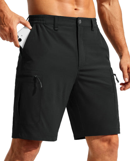 Men's Hiking Cargo Shorts 9" Quick Dry Lightweight Water Resistant Nylon Shorts Summer Casual Golf Work with 5 Pockets