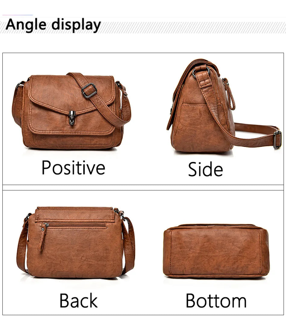 Vintage Soft Leather Femmels' Shoulder Bags Luxury Handbags Women's Packet New Designer Small Crossbody Bag 2024 Sac a Femme