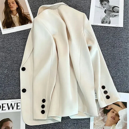Coats for Women Solid Loose Blazer Woman Spring Autumn Jacket Korean Luxury Clothing In Promotion Outdoor Modern Bags Outerwears