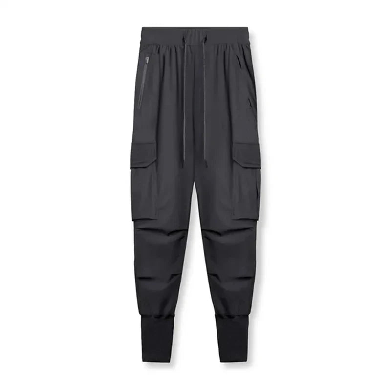 2024 New Men's Cargo Pants Summer Thin Loose Quick-Drying Elastic Leggings Running Training Sweatpants Casual Trend Trousers