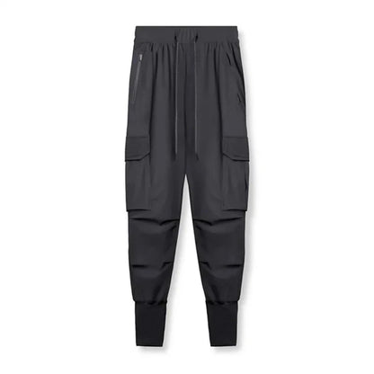 2024 New Men's Cargo Pants Summer Thin Loose Quick-Drying Elastic Leggings Running Training Sweatpants Casual Trend Trousers