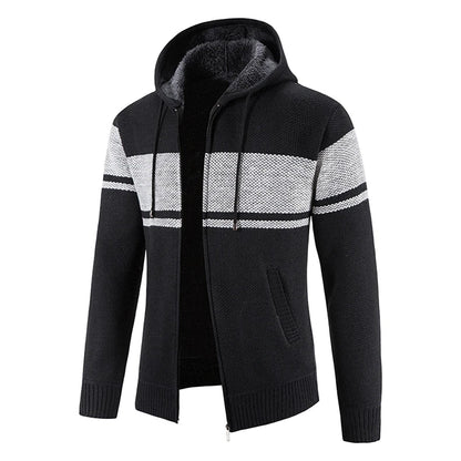 Male Knitted Casual Jackets with Hood Men's Sweater Coat Y2K Hoodies Korean Streetwear Baseball Jumpers Jersey Top Clothing