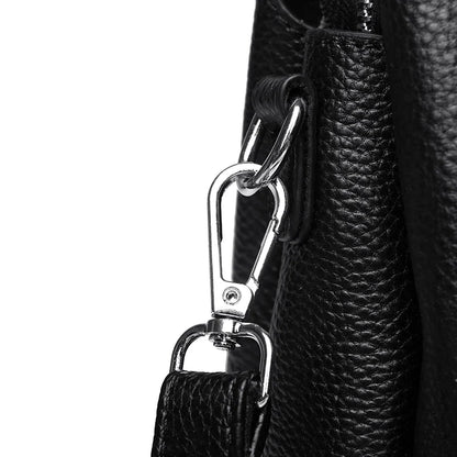 100% cowhide Bag Casual Women Hobos Handbags Bucket Bags New Women's Fashion Handbags Retro Solid Color Leather Shoulder wallet