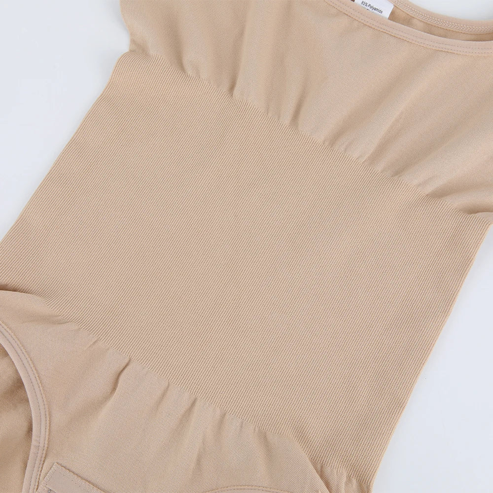 Women's Wide Strap Tummy Control Shapewear Bodysuit Comfortable Non-Slip Fitness Wear for Abdomen Toning Stylish Daily Wear Outf