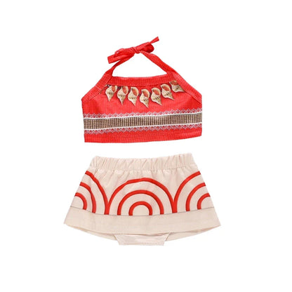 New Moana Dress Costumes Kids Girl Cosplay Toddler Movie Ocean Adventure Infant Frock Halloween Party With Chick Clothes