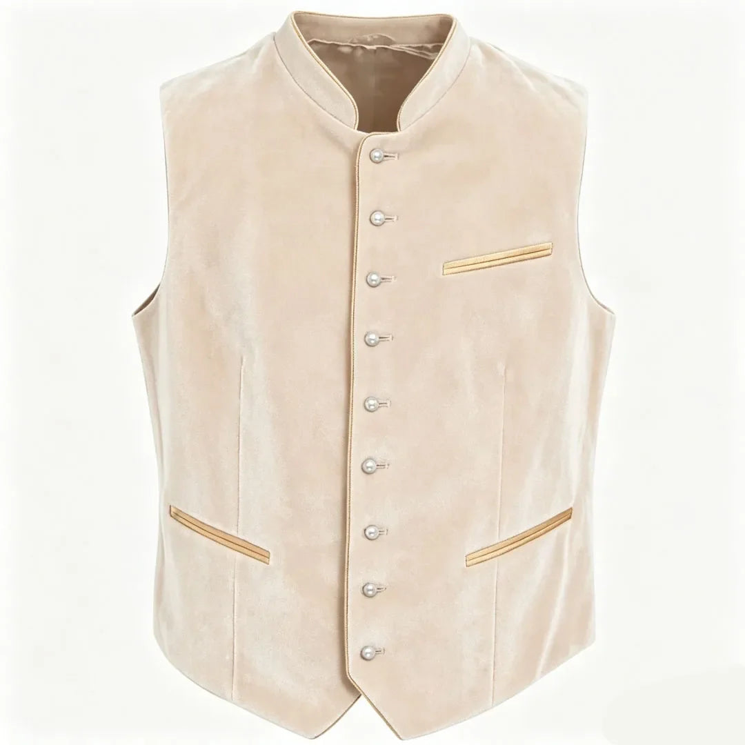Men Vest Black Suede Velvet High Neck Single Breasted Waistcoat For Wedding Banquet Business Work Casual Daily Men Suit Vest