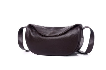 High Quality Genuine Leather Crossbody Luxury Handbag for Women, Large Capacity Shoulder Bag, Cowhide Retro Fashion Saddle Bag